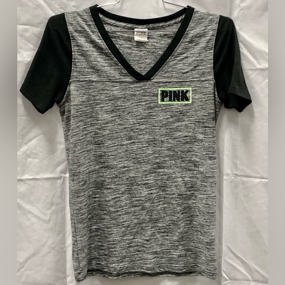 Pink Victorias Secret short sleeve, v neck women’s tshirt.  Size large.